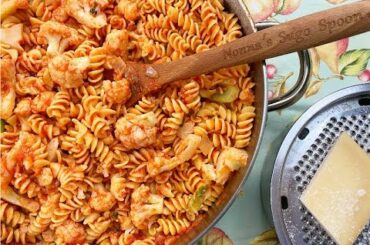 Fusilli with Cauliflower  and Tomato Sauce-  Rossella's Cooking with Nonna