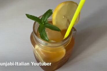 Punjabi Italian Youtuber making LEMON ICED TEA 🍹 in Italy 🇮🇹 🇮🇳 |Homemade recipe|Summer drink