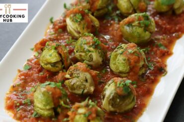 Roasted Brussel Sprouts recipe with Garlic Butter ,Napoletana Sauce Italian cuisine | EasyCookingHub