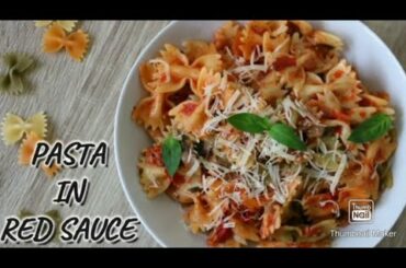 Red Sauce Pasta Macaroni Italian Style  At Home In Lockdown  Easy Farfalle pasta  | Italian Recipes