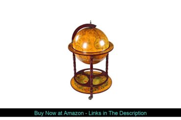 ✅ Design Toscano Sixteenth-Century Italian Replica Globe Bar Cart Cabinet on Wheels, 38", Sepia Fin