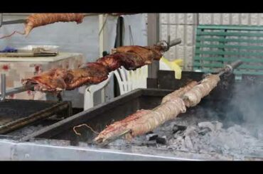Italian Street Food - Grilled meat in Cagliari Sardinia