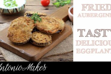 Fried aubergines Italian snack | tasty eggplants parmesan Southern Italian traditional food recipe