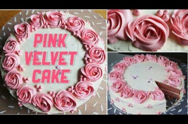 Pink velvet cake recipe | How to make Pink Velvet Cake with Italian butter cream