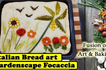 Gardenscape Focaccia Bread ART  |  Italian Food Art  |  Edible Art