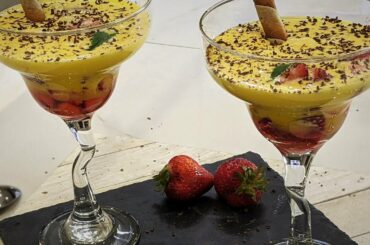 how to make zabaglione | a warm custard over cold fruits