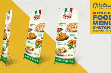 Italian X-Stand Food Menu Design | Illustrator Tutorial