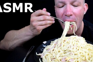 ASMR CARBONARA PASTA BINGR MUKBANG (No Talking) EATING SOUNDS ITALIAN FOOD YANNIS ASMR