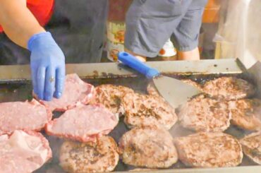 Italy Street Food. Roast Beef, Burgers, Tenderloin, Sausages, Skewers, Ribs, Wurstel, Chicken, Pork