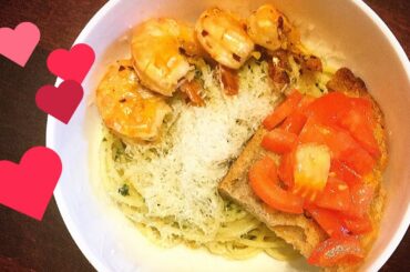 The Ultimate Italian Dinner: Pesto Pasta, Shrimp and Bruschetta!! || Quackerz Kitchen