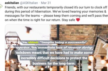 Zizzi and Ask Italian set to close 75 restaurants, putting 1,200 jobs at risk