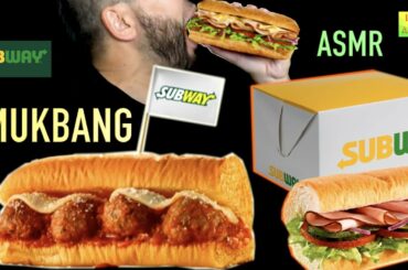 ASMR Subway Meatball Marinara and Italian B.M.T Sandwiches MUKBANG 베트남쌀국수 (no talking)  Fast Food 먹방