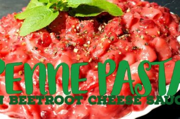 Penne Pasta In Beetroot Cheese Sauce