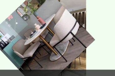 ✓Italian restaurant dining chair light luxury home dressing table leat