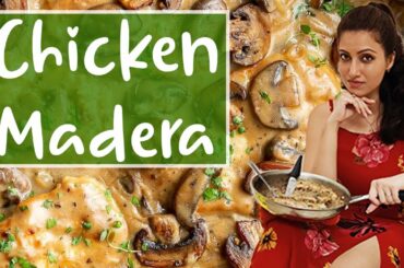 Stuffed Chicken in White Wine & Mushroom Sauce | Chicken Madera | One Pan Chicken Recipe