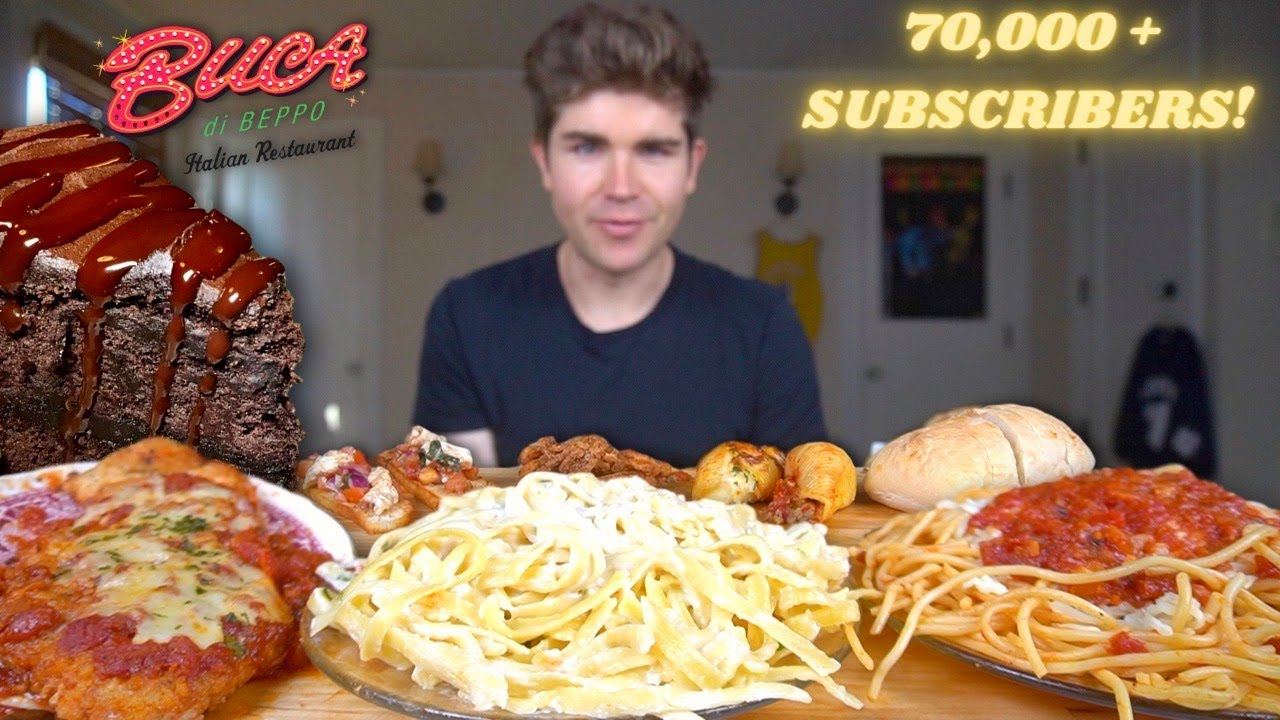 70k Italian Food Mukbang! Spaghetti, Fettuccine Alfredo, Chicken Parm, Double Fudge Chocolate Cake + 70k Italian Food Mukbang! Spaghetti, Fettuccine Alfredo, Chicken Parm, Double Fudge Chocolate Cake +