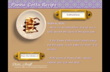 Private Cooking Lessons -   Panna Cotta Recipe (Traditional Recipe - Without Gelatin)