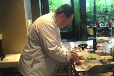 Cooking Italian "Bruschetta with Smoked Salmon"