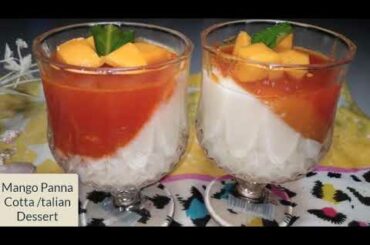 Mango Panna Cotta / How to make Mango Panna Cotta / Italian Dessert