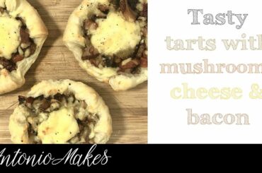 Italian starter recipe |savory finger food | pastries mushrooms bacon | party food ideas on a budget