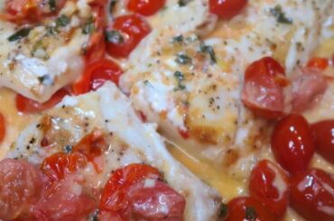 Pan Seared Cod with White Wine Sauce