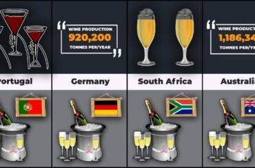 comparison: top wine producing countries | flag of the world