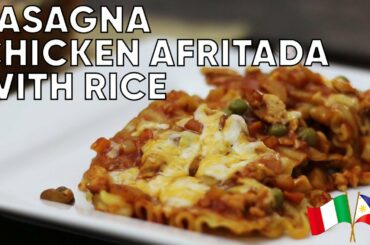 ✨Lasagna Chicken Afritada with Rice | Italian & Filipino Dish | RICE IS LIFE!