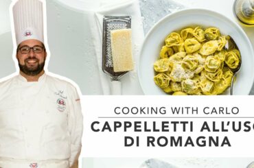 COOKING WITH CARLO: How to make Cappelletti All'uso di Romagna.mp4
