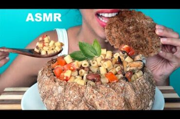 ASMR - PASTA FAGIOLI e COZZE in BREAD BOWL - Italian food - MUKBANG italiano - EATING SOUNDS - 쇼먹는