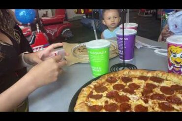 Part 13 eating in Chuck E. Cheese