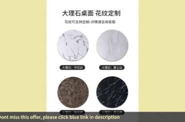 Italian light luxury marble round Nordic dining table with turntable m