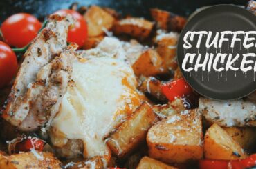 STUFFED ITALIAN CHICKEN WITH SAUTÉED POTATOES / 15 MINUTE MEAL / ONE POT COOKING / EASY CHICKEN