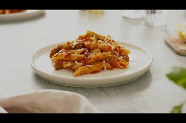 Barilla | Penne Rigate with Italian Sausage and Mushrooms in Bolognese Sauce