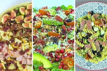 3 easy & clean salad recipes | Autumn Salad | Chicken Avocado Salad | Italian Pasta Salad