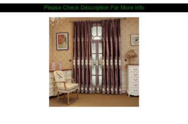 Italian Simple Purple Embroidery Shade Curtains for Living Dining Room Bedroom.