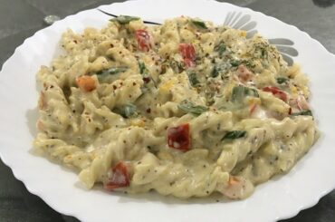 White Sauce Pasta Recipe   |   Creamy and Cheesy White Sauce Pasta   |    Italian Dish