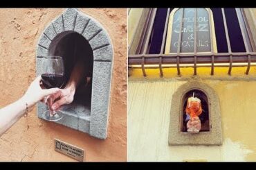 Historic 'wine windows' used in Tuscany during plague come back into use during coronavirus