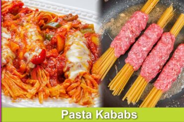 Kabab Wrapped Pasta Italian Fusion Recipe in Urdu Hindi - RKK