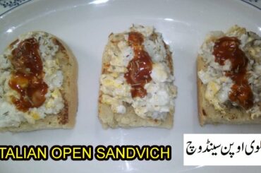italian open sandwich recipe in urdu/hindi, 10 mintues breakfast and lunch recipe