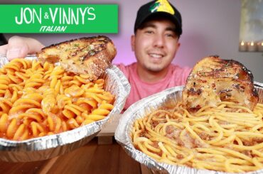 JON AND VINNY'S ITALIAN MUKBANG | SPICY FUSILLI + SPAGHETTI BOLOGNESE