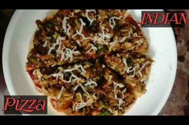 व्हेज इंडियन पिझ्झा# Italian food in indian way# vegetable loaded cheez pizza receipe