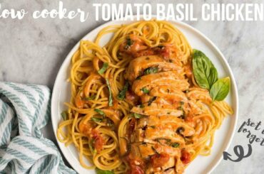 Slow Cooker Tomato Basil Chicken Breasts | The Recipe Rebel