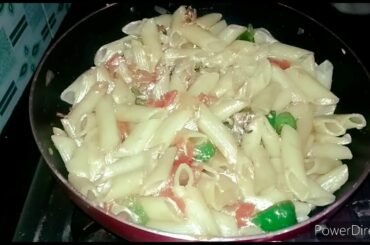 White sauce Pasta Recipe with creamy- Italian pasta with vegetables-  Indian Style