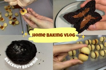 baci di dama / italian cookies and singapore famous blackout brownies 🍫 | home baking vlog