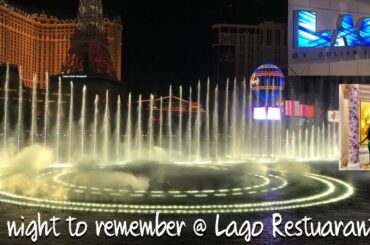 Bellagio Water show From Lago Restaurant VIEW