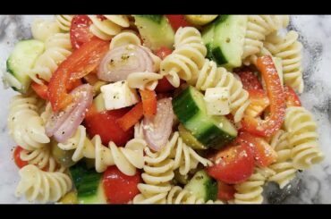 Italian Pasta Salad with Vegetables and Cheese, and Fabulous Dressing, Quick Meal