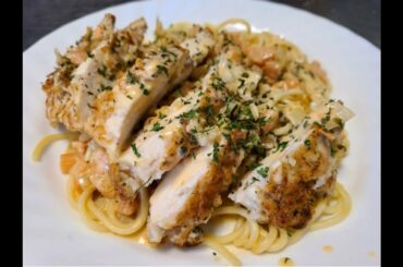 Italian Chicken Pasta With White Wine & Parmesan Cheese Sauce