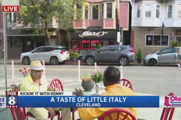 Kenny's sampling some of what Cleveland's 'Little Italy' has to offer