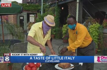 Kenny's sampling some of what Cleveland's 'Little Italy' has to offer