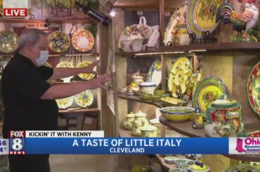 Kenny's sampling some of what Cleveland's 'Little Italy' has to offer
